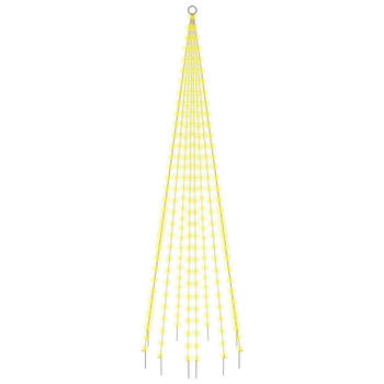 vidaXL Vlaggenmast kerstboom 310 LED's warmwit 300 cm