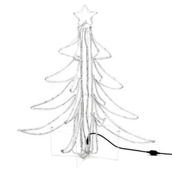 vidaXL Kerstfiguur boom 3 st inklapbaar met LED's 87x87x93 cm warmwit