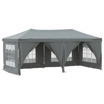 vidaXL Partytent inklapbaar met zijwanden 3x6 m antracietkleurig