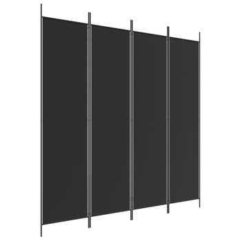 vidaXL Kamerscherm met 4 panelen 200x200 cm stof zwart