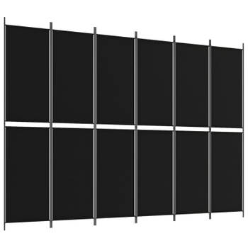 vidaXL Kamerscherm met 6 panelen 300x220 cm stof zwart