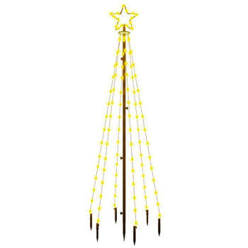 vidaXL Kerstboom met grondpin 108 LED's warmwit 180 cm