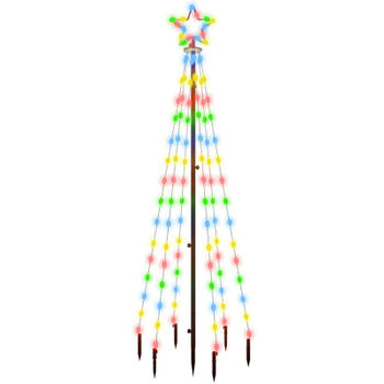 vidaXL Kerstboom met grondpin 108 LED's meerkleurig 180 cm