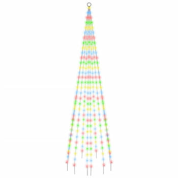 vidaXL Vlaggenmast kerstboom 310 LED's meerkleurig 300 cm