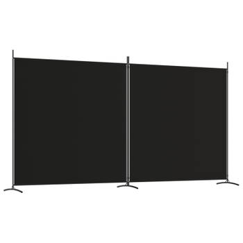 vidaXL Kamerscherm met 2 panelen 348x180 cm stof zwart