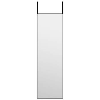 vidaXL Deurspiegel 30x100 cm glas en aluminium zwart