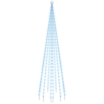 vidaXL Vlaggenmast kerstboom 310 LED's blauw 300 cm