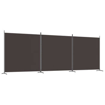 vidaXL Kamerscherm met 3 panelen 525x180 cm stof bruin