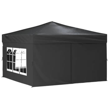 vidaXL Partytent inklapbaar met zijwanden 3x3 m antracietkleurig