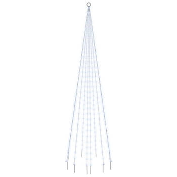 vidaXL Vlaggenmast kerstboom 310 LED's koudwit 300 cm