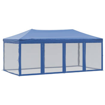 vidaXL Partytent inklapbaar met zijwanden 3x6 m blauw