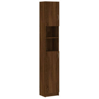 vidaXL Badkamerkast 32x25,5x190 cm bewerkt hout bruineikenkleurig
