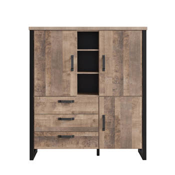 Emile dressoir 3 deuren, 3 laden, 3 planken, eik decor.