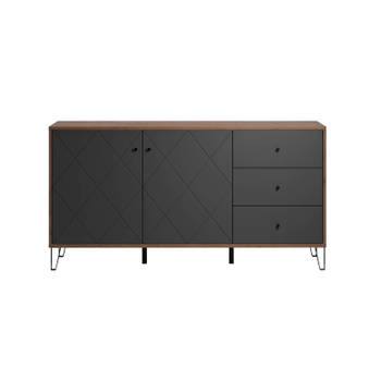 Montez dressoir 2 deuren, 3 laden, grafiet.