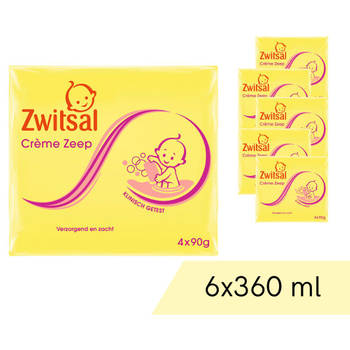 Voordeelverpakking: 6x Zwitsal Zeep - Crème - 2 x 90 gram
