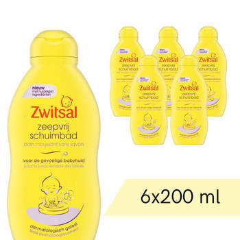 Voordeelverpakking: 6x Zwitsal Bad - Schuimbad Zeepvrij - 200 ml