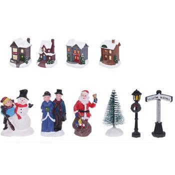 Christmas Decoration kerstdorp accessoires-miniatuur figuurtjes/huizen - Kerstdorpen