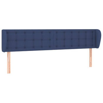 vidaXL Hoofdbord met randen 163x23x78/88 cm stof blauw