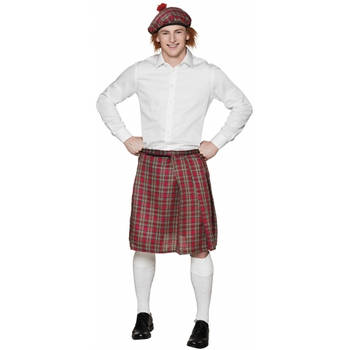 2x stuks rode Schotse verkleed kilt voor heren - Carnavalsjurken