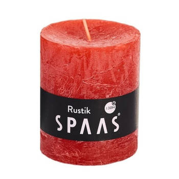 1x Rustieke kaarsen rood 7 x 8 cm 30 branduren sfeerkaarsen - Stompkaarsen