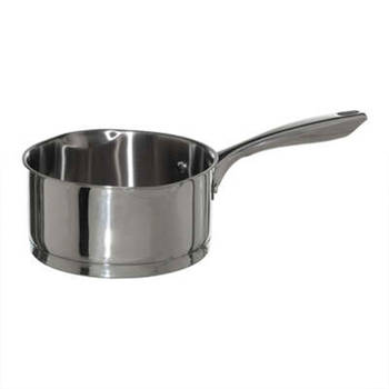 Steelpan/sauspan - Alle kookplaten geschikt - zilver - dia 18 cm - rvs - Steelpannen
