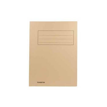 Kantoor opslag/ordenen A4-size dossiermap/verzamelmap van 24 x 35 cm beige van karton - Opbergmap