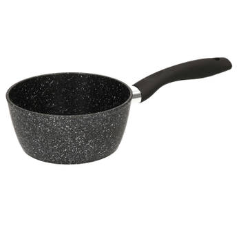 Steelpan/sauspan - Alle kookplaten geschikt - zwart - dia 16 cm - Steelpannen