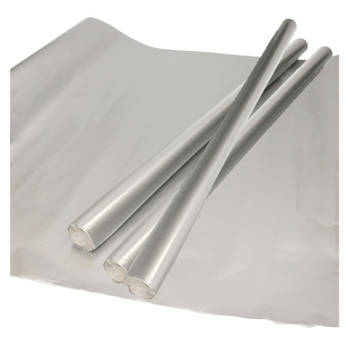 Multipak van 3x stuks luxe inpakpapier/cadeaupapier metallic zilver 200 x 70 cm - Cadeaupapier