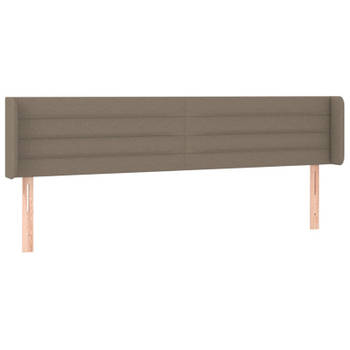 vidaXL Hoofdbord met randen 203x16x78/88 cm stof taupe