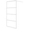 vidaXL Inloopdouchewand 100x195 cm transparant ESG-glas wit