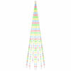vidaXL Vlaggenmast kerstboom 310 LED's meerkleurig 300 cm