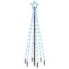 vidaXL Kerstboom met grondpin 108 LED's blauw 180 cm