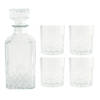 Orange85 Whiskey Karaf - 4 Glazen - 5- Delig - Transparant - 900/230 ml - Glas - Set