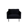 Zoom fauteuil velours zwart.