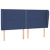 vidaXL Hoofdbord met randen 183x23x118/128 cm stof blauw