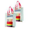 Set van 4x stuks papieren verjaardag giftbags/cadeau tasjes verjaardagstaart 17 x 23 x 9 cm - cadeautasjes