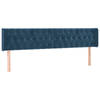 vidaXL Hoofdbord met randen 203x16x78/88 cm fluweel donkerblauw