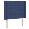 vidaXL Hoofdbord met randen 83x16x118/128 cm stof blauw