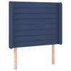 vidaXL Hoofdbord met randen 103x16x118/128 cm stof blauw