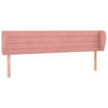 vidaXL Hoofdbord met randen 183x23x78/88 cm fluweel roze