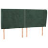 vidaXL Hoofdbord met randen 203x23x118/128 cm fluweel donkergroen