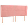 vidaXL Hoofdbord met randen 203x23x118/128 cm fluweel roze