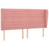 vidaXL Hoofdbord met randen 163x23x118/128 cm fluweel roze