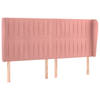 vidaXL Hoofdbord met randen 163x23x118/128 cm fluweel roze