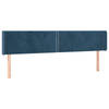 vidaXL Hoofdbord met randen 203x16x78/88 cm fluweel donkerblauw