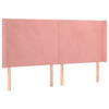 vidaXL Hoofdbord met randen 203x16x118/128 cm fluweel roze