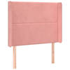 vidaXL Hoofdbord met randen 83x16x118/128 cm fluweel roze