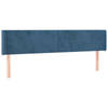 vidaXL Hoofdbord met randen 203x16x78/88 cm fluweel donkerblauw