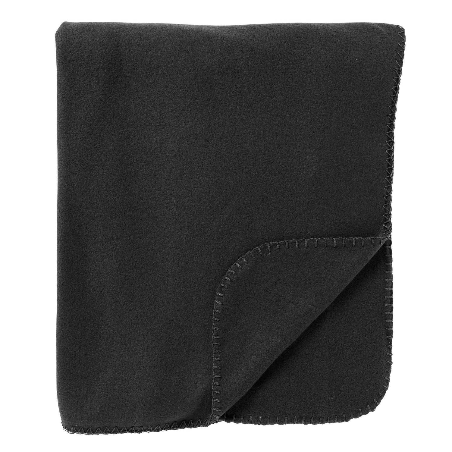 Dutch Decor - PABLO - Plaid fleece 150x200 cm Raven - zwart - 100% polyester - Deken