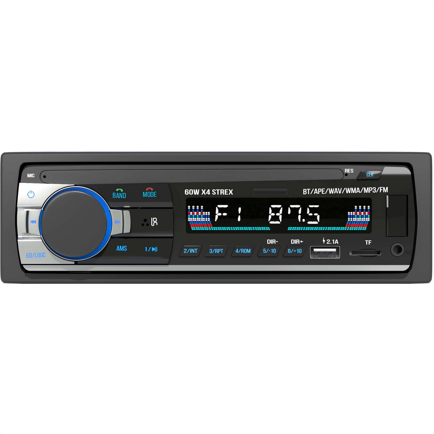 Weven album commando Strex Autoradio met Bluetooth voor alle auto's - USB, AUX en Handsfree -  Afstandsbediening - Enkel DIN Auto Radio met | Blokker